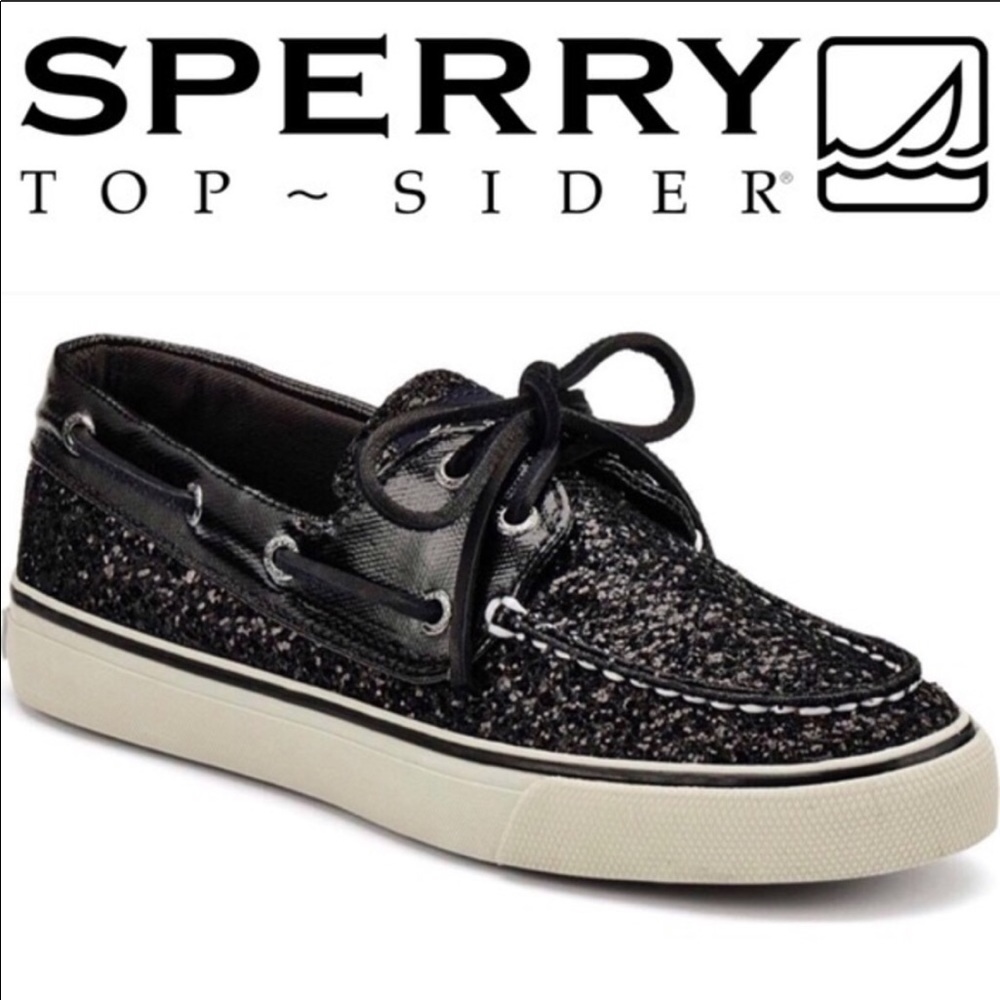 Sperry Boat shoe black sparkle